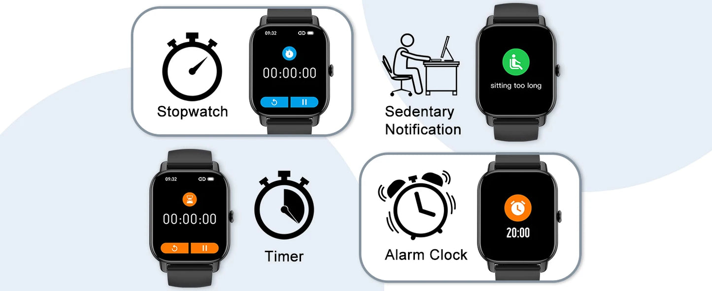 Smart Watch, 1.85" Smartwatch for IP68 Waterproof, 110+ Sport Modes, Fitness Activity Tracker, Heart Rate Sleep Monitor.