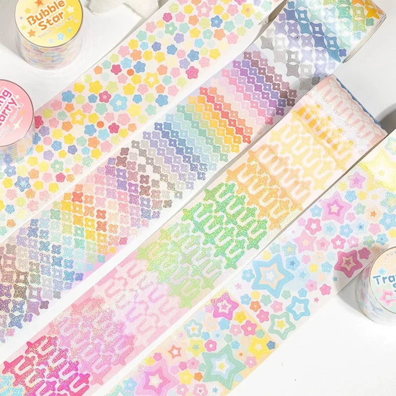 MINKYS Bubble Star Decorative Stickers Tapes Packing Tape Back to School Stationery Accessories Supplies