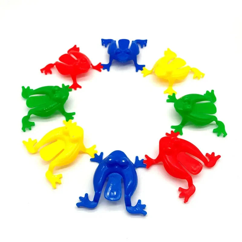 10 Pcs Jumping Frog Bounce Toys For Kids Novelty Assorted Stress Reliever Toys For Children Birthday Gift Party Favor Gifts