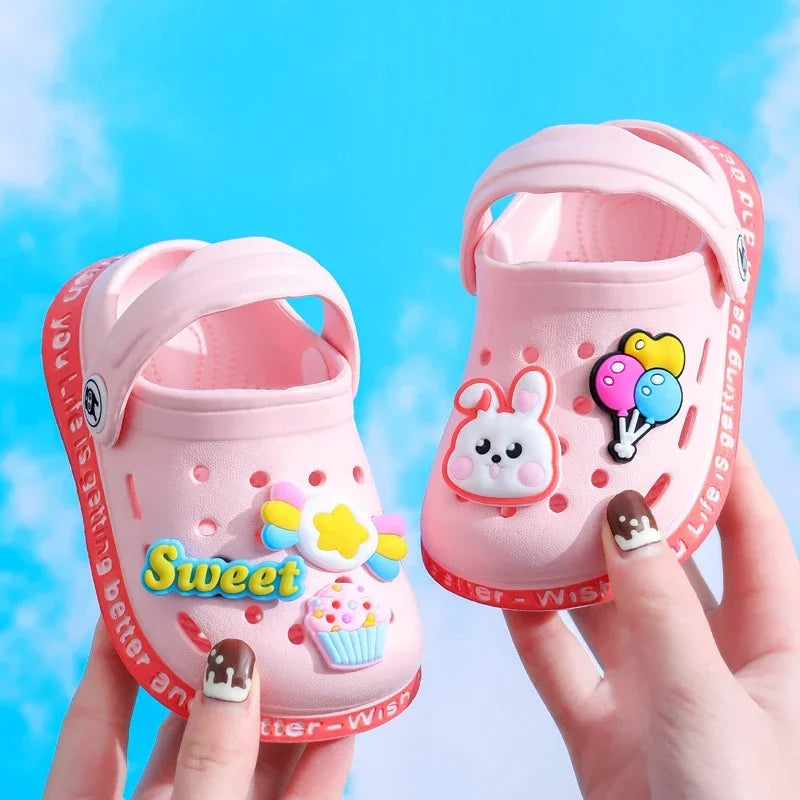 Summer Children Garden Clogs Shoes Boys&Girls Beach Sandal Kids Lightweight Breathable Cute Cartoon Slip Baby Slippers