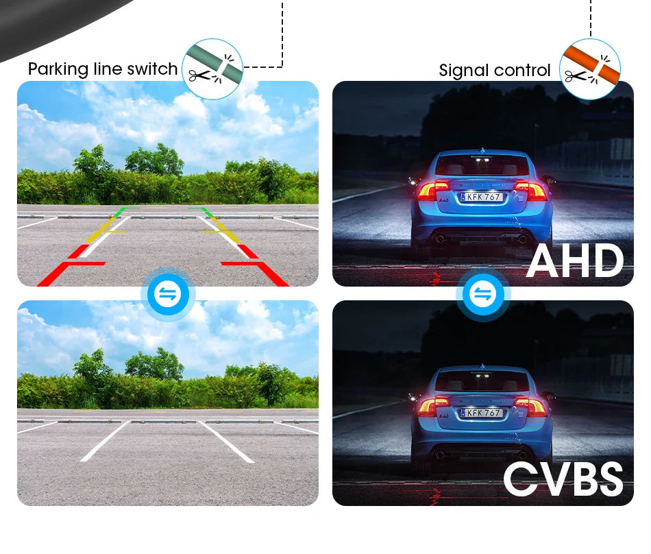 AHD 1920x1080P CVBS Vehicle 170° Car Rear View Camera Night Vision Fisheye Golden Lens HD Universal Reverse 12V IP68 Waterproof