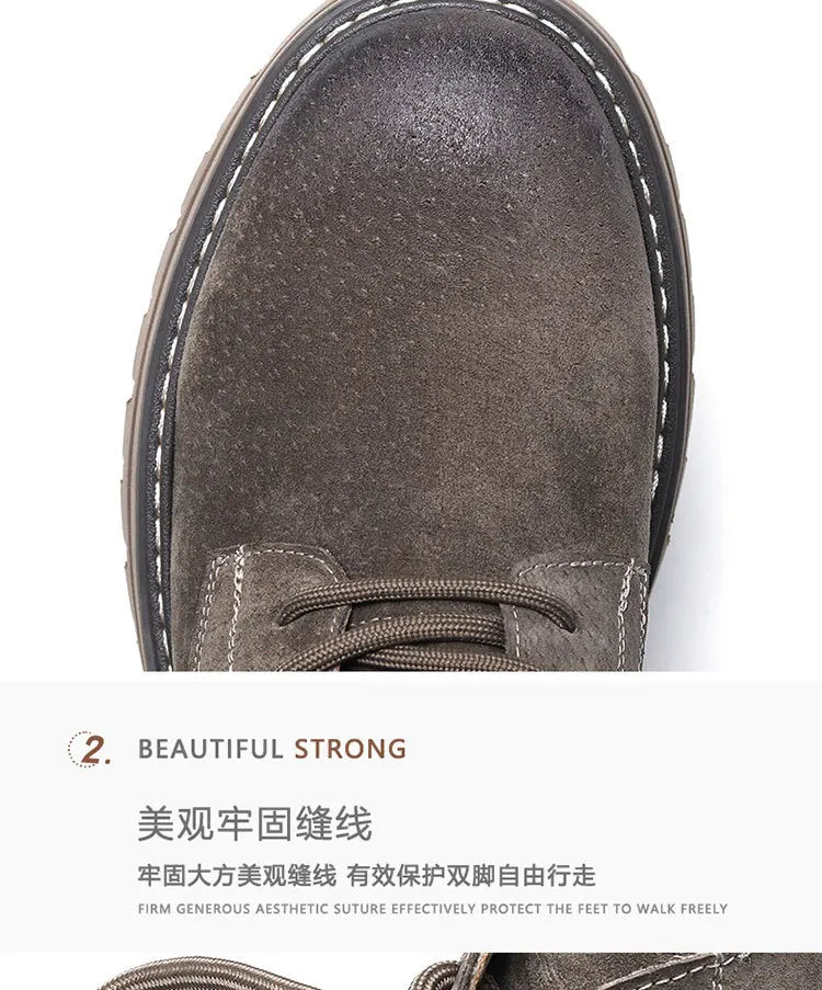 Bottines en daim de vache pour hommes, nouvelles bottes d'extérieur de style britannique, grandes bottes jaunes, chaussures de travail, bottes de mode pour hommes M1075