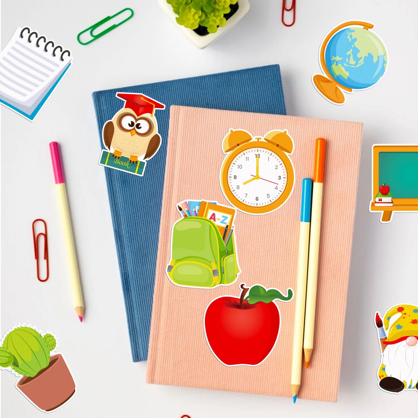 Back to School Theme Self-Adhesive Sticky Notes Notepad Writing Memo Pads for Back to School Party Supplies