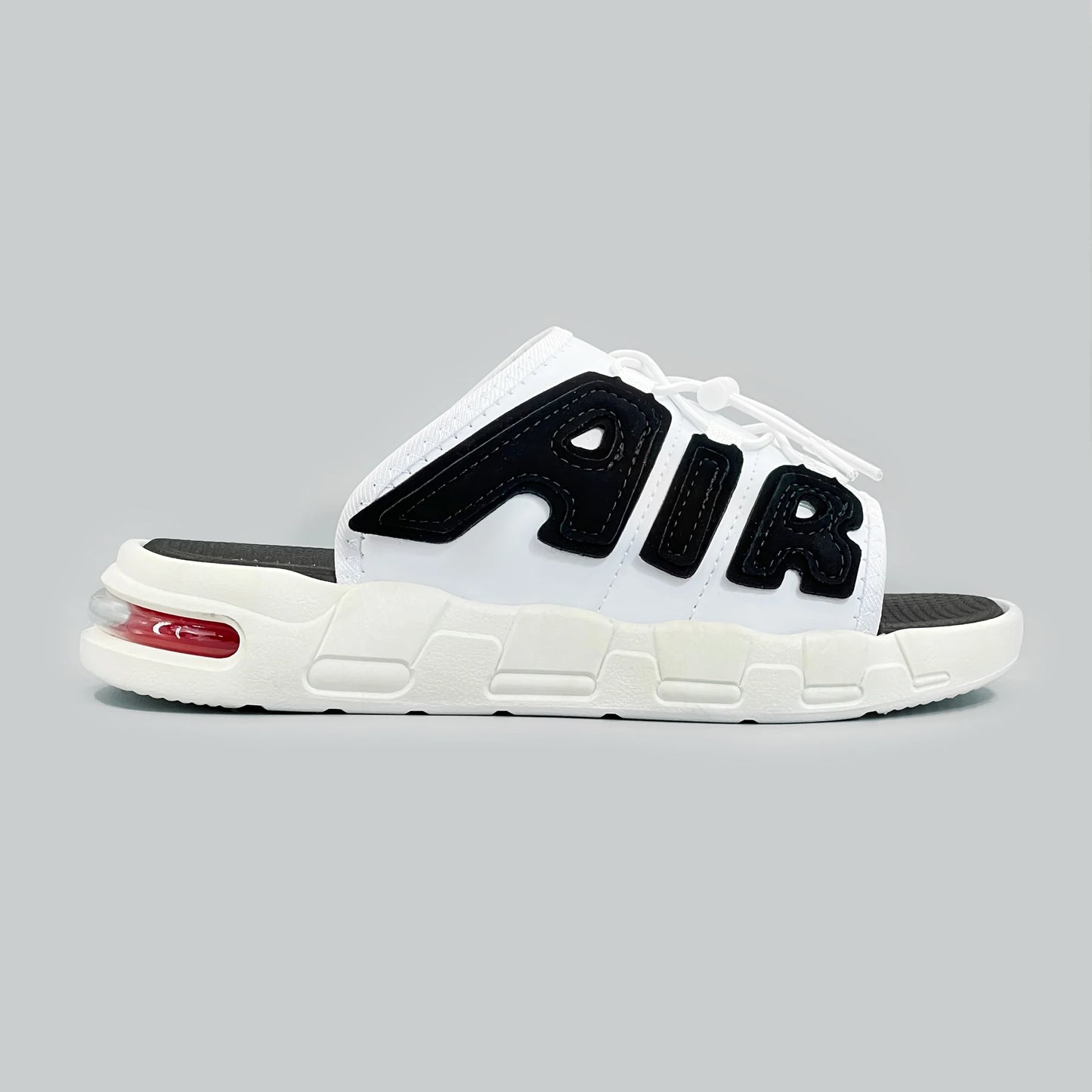 Big Fat Slippers For Men AIR Letter Design Slides Summer Thick Sole Non-slip Flannelette Synthetic Leather Sandals