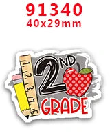 30pcs/Lot Back To School Printed Planar Resin for Hair Bows PR90363
