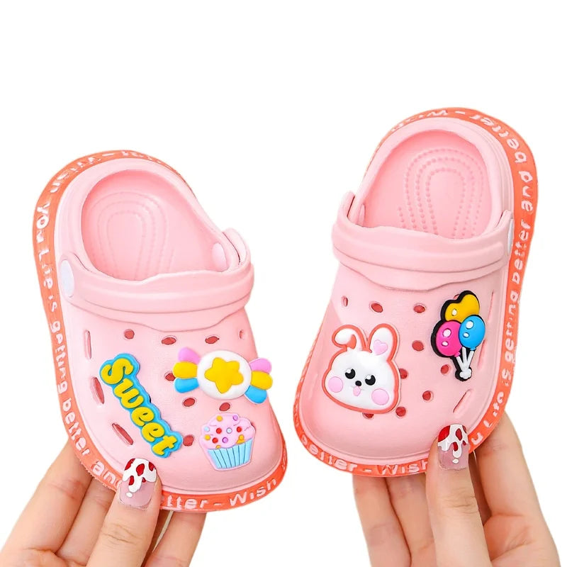 Summer Children Garden Clogs Shoes Boys&Girls Beach Sandal Kids Lightweight Breathable Cute Cartoon Slip Baby Slippers