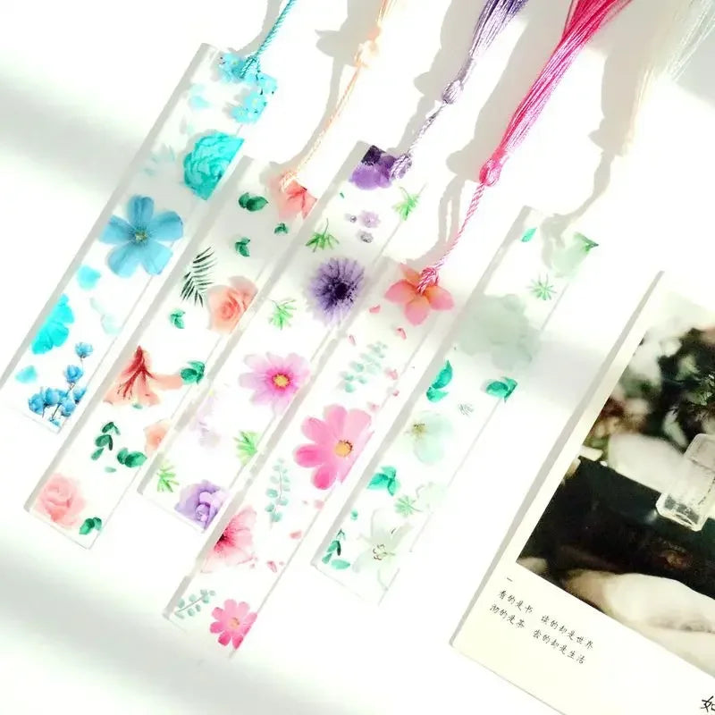 1pc Flower Bookmark Transparent Daisy Epoxy Resin Book Marker Floral Page Marker For Best Friends Back To School Back To School