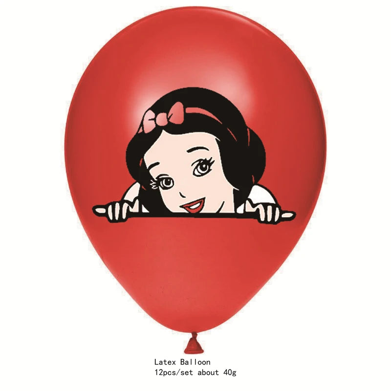 Snow White Theme Party Supplies Children Birthday Party Disposable Tableware Set Paper Plate Cup Napkins Baby Shower Decorations