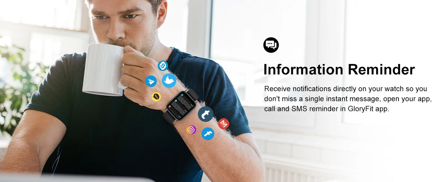 Smart Watch, 1.85" Smartwatch for IP68 Waterproof, 110+ Sport Modes, Fitness Activity Tracker, Heart Rate Sleep Monitor.