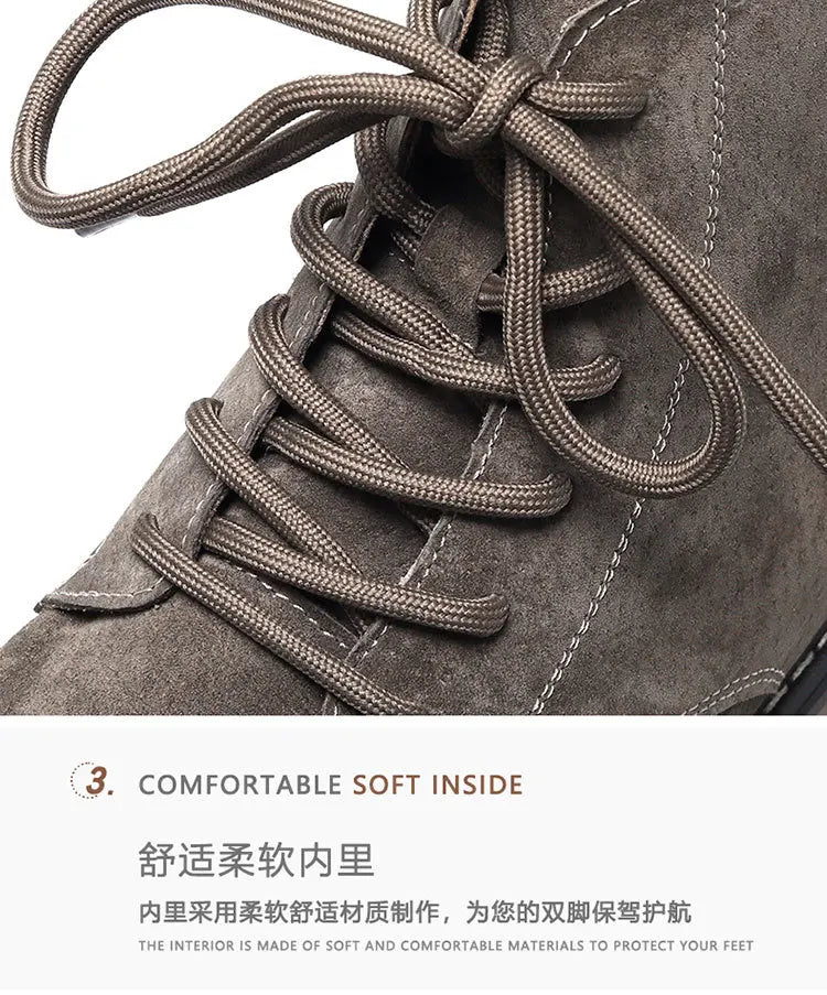 Bottines en daim de vache pour hommes, nouvelles bottes d'extérieur de style britannique, grandes bottes jaunes, chaussures de travail, bottes de mode pour hommes M1075