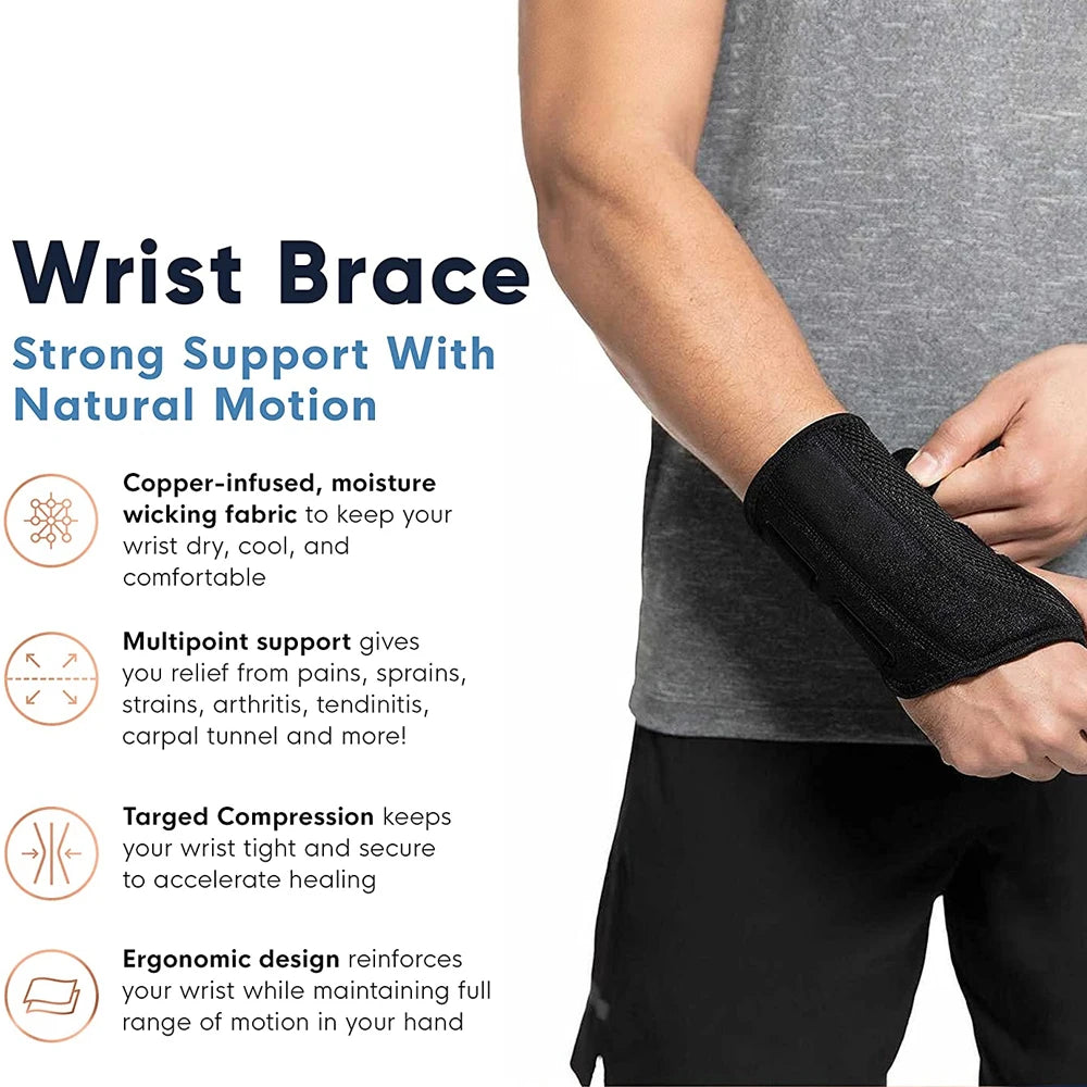 1 PCS Professional Wrist Support Splint Arthritis Band Belt Carpal Tunnel Wrist Brace Sprain Prevention Sports Wrist Protector