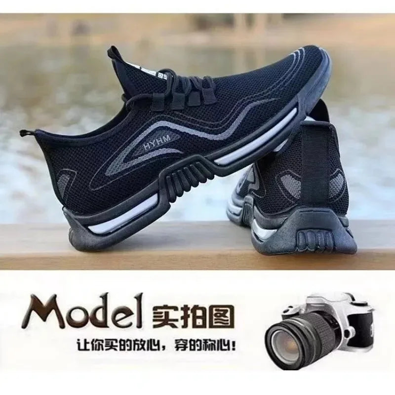 Chaussures de printemps légères et déodorantes pour hommes Baskets en maille respirante Chaussures confortables et tendance polyvalentes pour hommes
