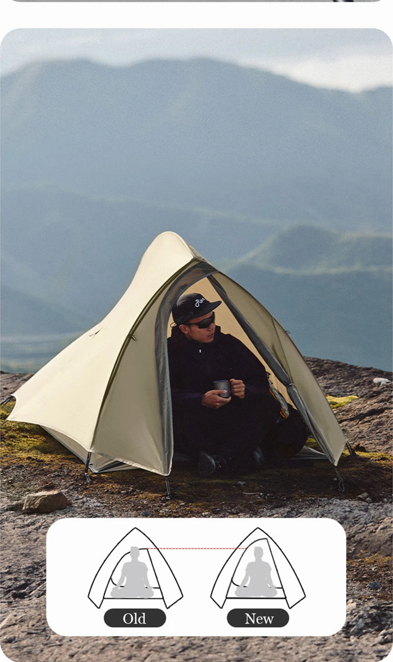 Naturehike Camping Tent Ultralight Portable Cloud Up Pro 2 Person Shelter Tent Folding Backpack Waterproof Travel Beach Tent