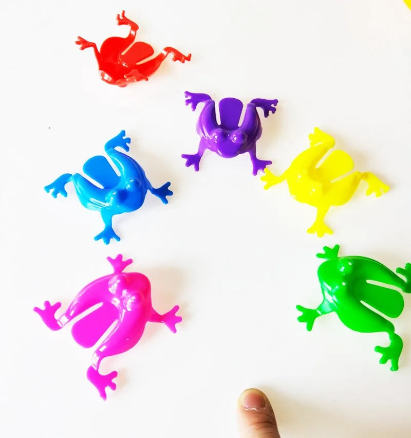 10 Pcs Jumping Frog Bounce Toys For Kids Novelty Assorted Stress Reliever Toys For Children Birthday Gift Party Favor Gifts