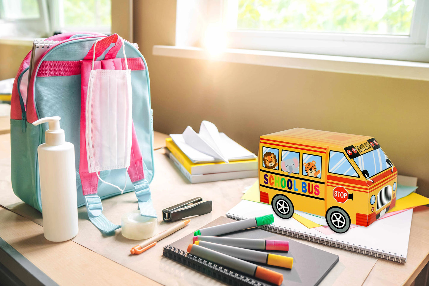 24PCS School Bus Party Treat Boxes Back to School Gift Box for Welcome Back to School Party Decor Supplies