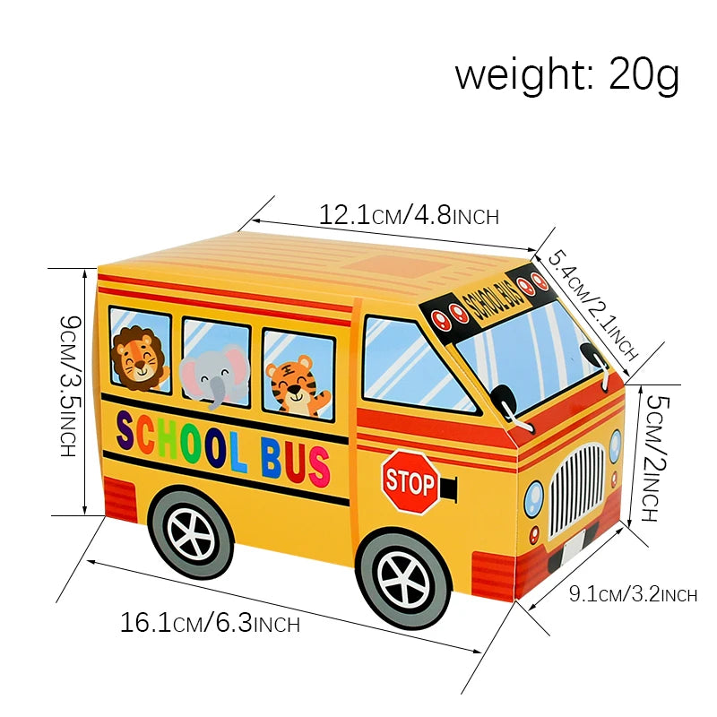 24PCS School Bus Party Treat Boxes Back to School Gift Box for Welcome Back to School Party Decor Supplies
