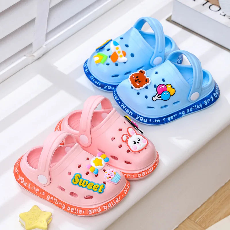 Summer Children Garden Clogs Shoes Boys&Girls Beach Sandal Kids Lightweight Breathable Cute Cartoon Slip Baby Slippers