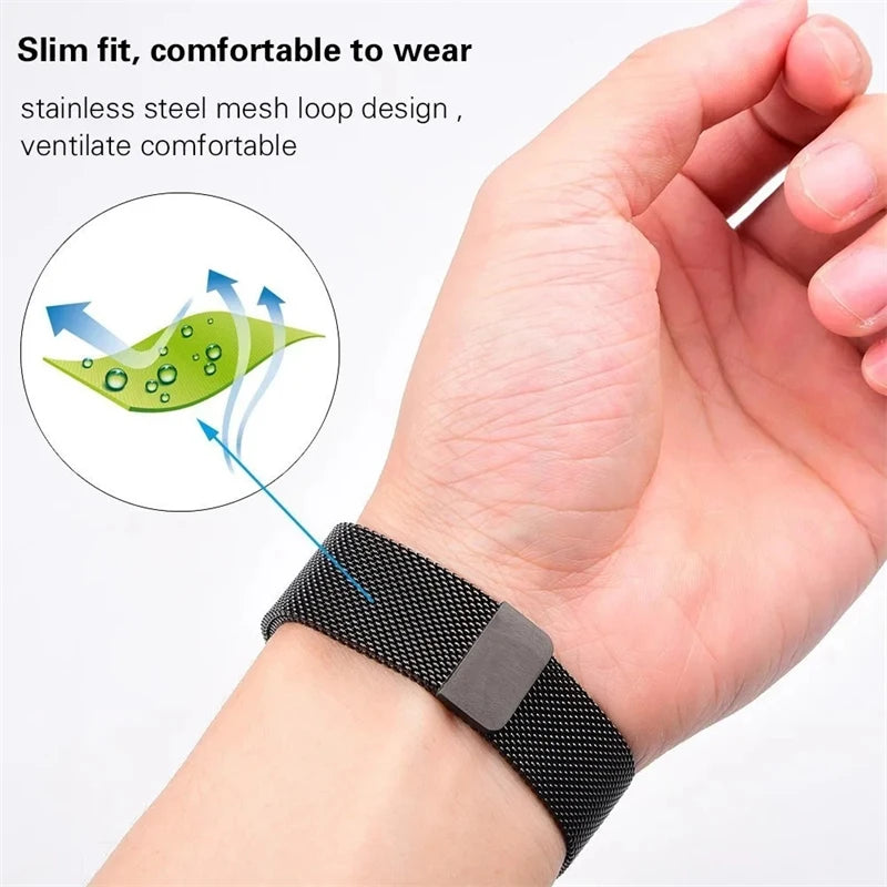 Milanese Loop Strap For Huawei Watch Fit 3 4 4Pro Magnetic Statinless Steel Band Metal Bracelet For Huawei Fit4 4Pro Fit3 Correa