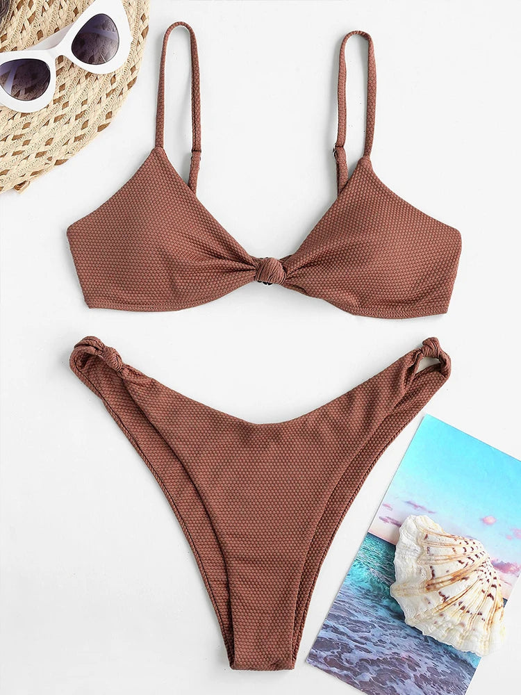 2024 Swimsuits For Women Sexy Padded Push Up Bra Bikini Tops Bikinis Bikini Set Solid Swimwear Two Piece Swimsuit Beachwear Suit