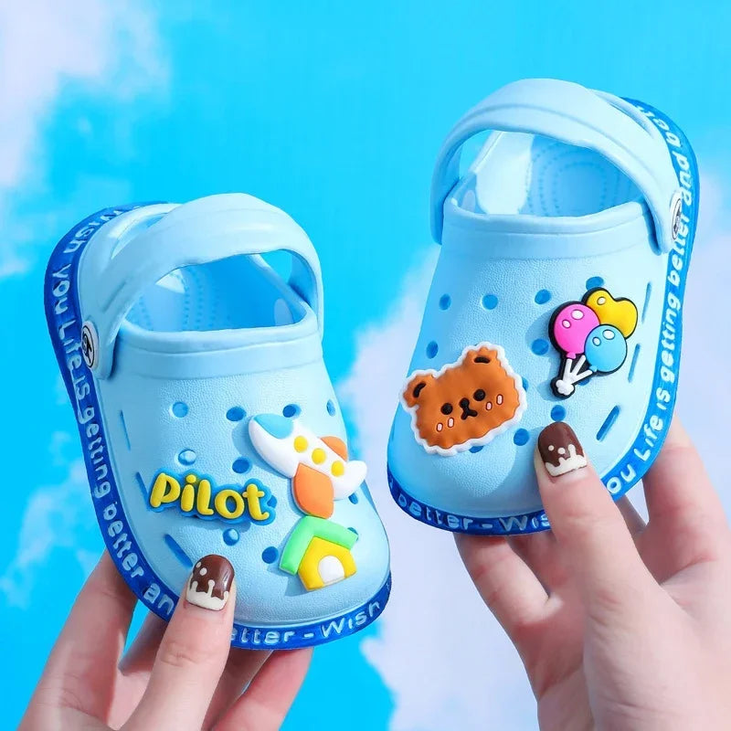 Summer Children Garden Clogs Shoes Boys&Girls Beach Sandal Kids Lightweight Breathable Cute Cartoon Slip Baby Slippers