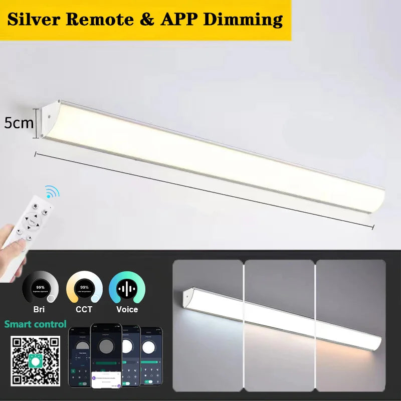 2/1 PCS Led Waterproof Wall Lamp IP65 Outdoor Long Strip Light APP/Remote Control Garden Decoration External Wall Lamps 85V-265V