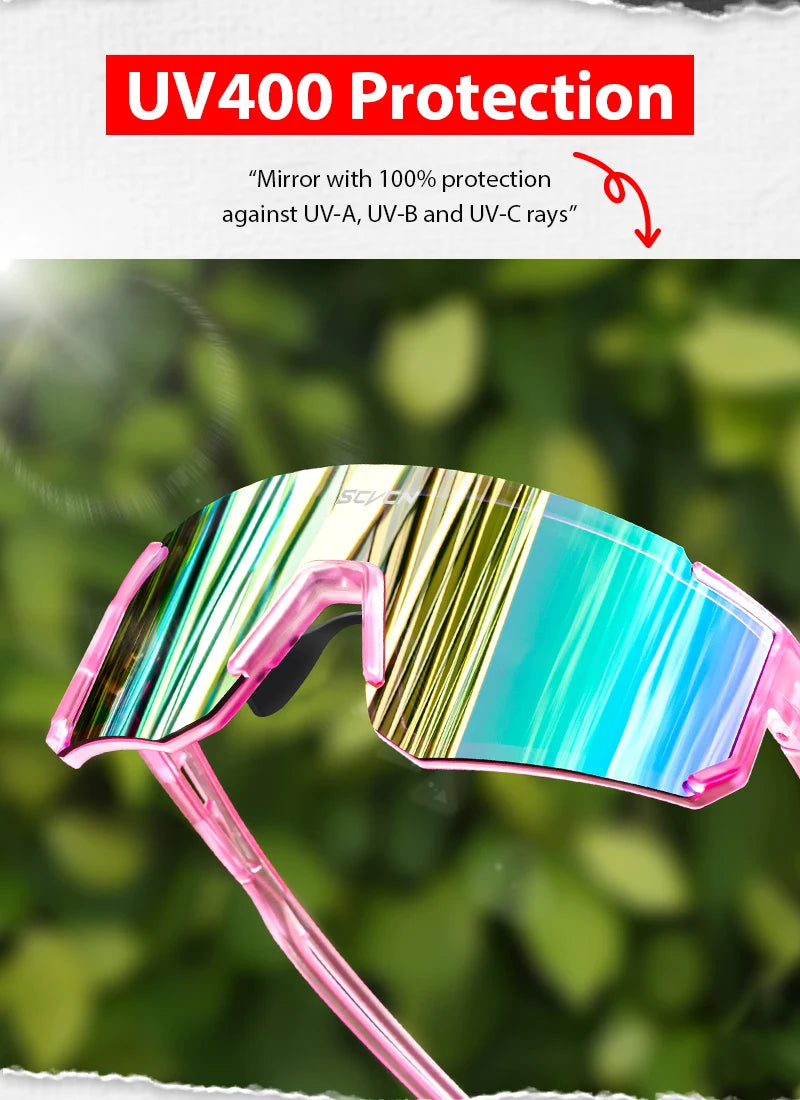 SCVCN new Outdoor Cycling Sunglasses Men MTB Bike Glasses Sports Mountain Climbing fishing Women Bicycle Cycling UV400 Goggles