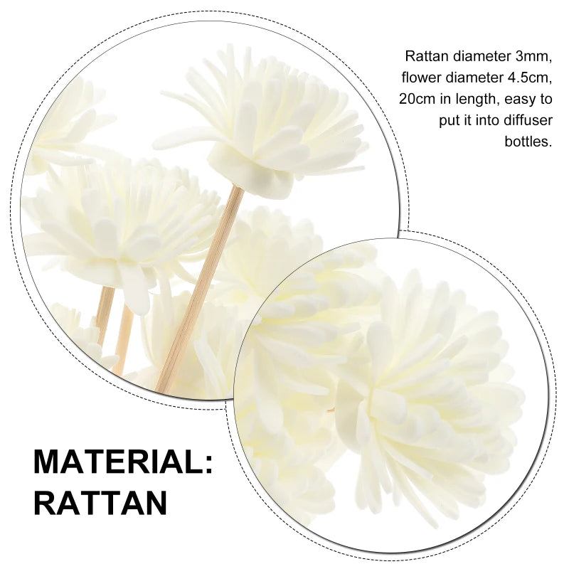 Diffuseur d'arômes de chrysanthème naturel en rotin, bâtonnets de roseaux droits, diffuseur d'huiles essentielles pour salle de bain, bureau, parfum d'intérieur