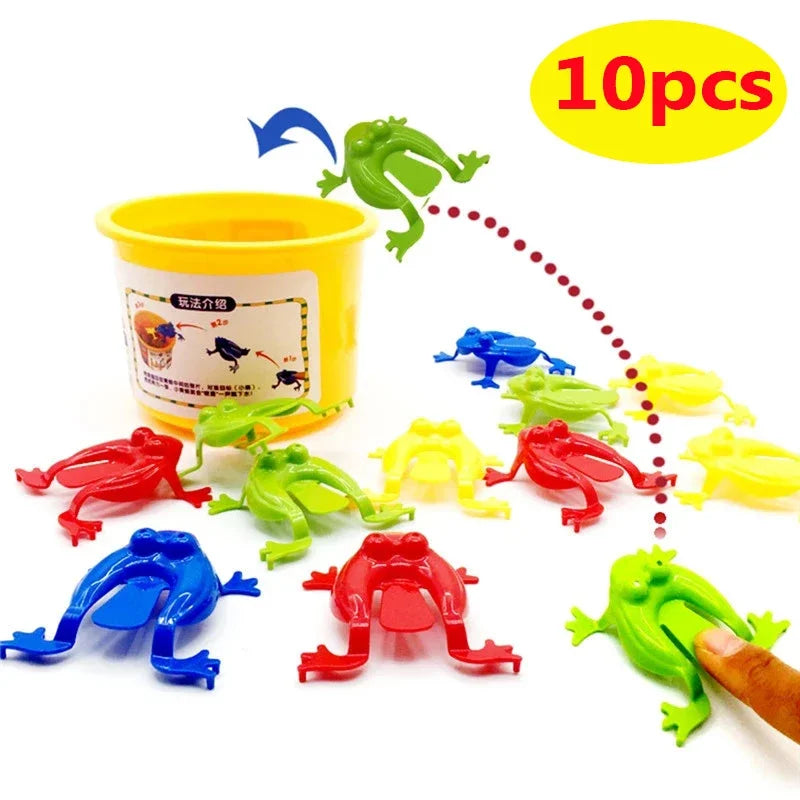 10 Pcs Jumping Frog Bounce Toys For Kids Novelty Assorted Stress Reliever Toys For Children Birthday Gift Party Favor Gifts