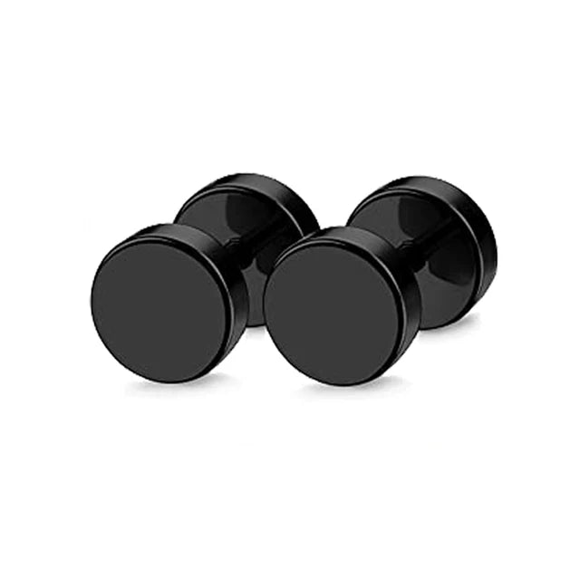 1Pair/2Pcs Wood Stud Earring For Men/Women 6-12mm Stainless Steel Barbell Earring Classic Pop Gothic Jewelry Best Gifts