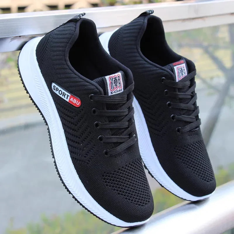 2024 Breathable Shoes for Men Mesh Lightweight Casual Shoes Comfortable Soft Bottom Flats Lace Up Sneakers Men Zapatillas Hombre