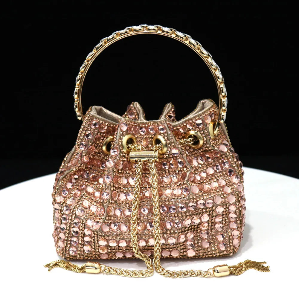 Venus Chan Talons Hauts pour Dame 2023 Designer De Luxe Couleur Verte Plein Diamant Bout Pointu Chaussures De Mariage Et Sac Ensemble pour la Fête