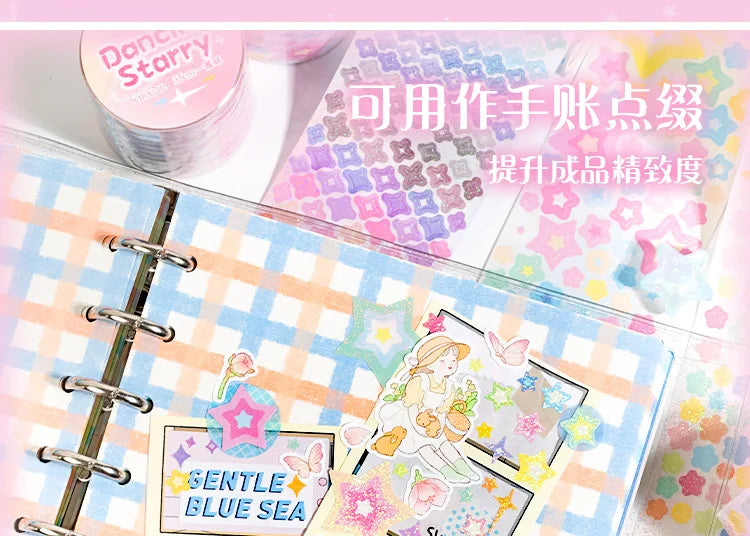 MINKYS Bubble Star Decorative Stickers Tapes Packing Tape Back to School Stationery Accessories Supplies
