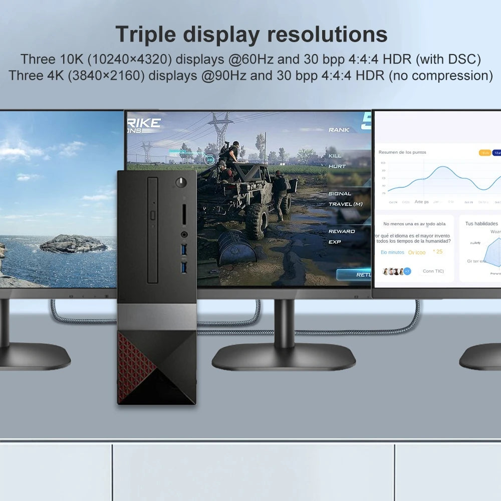 Câble DisplayPort 2.0 16K 8K DP 2.0 DP Câble vidéo/moniteur DP vers DP 16K@30Hz 8K@120Hz 4K@240Hz pour boîtiers HDTV Moniteurs de jeu Vert