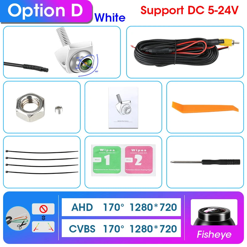 AHD 1920x1080P CVBS Vehicle 170° Car Rear View Camera Night Vision Fisheye Golden Lens HD Universal Reverse 12V IP68 Waterproof