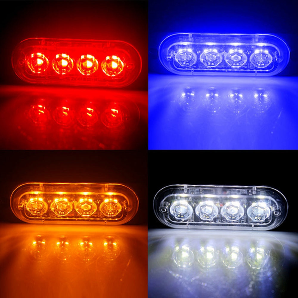 4 LED Police Strobe Light Automotivo Grille Warning Light 12-24V Red Blue Amber Flashing Lamp Trucks ATV Car Emergency Beacon