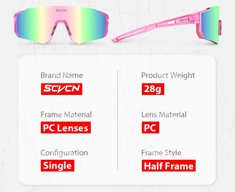 SCVCN new Outdoor Cycling Sunglasses Men MTB Bike Glasses Sports Mountain Climbing fishing Women Bicycle Cycling UV400 Goggles