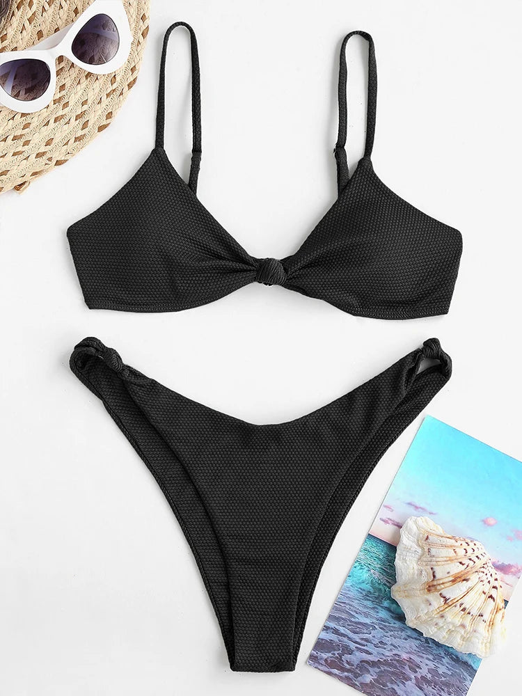 2024 Swimsuits For Women Sexy Padded Push Up Bra Bikini Tops Bikinis Bikini Set Solid Swimwear Two Piece Swimsuit Beachwear Suit