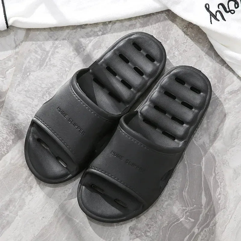 Men Bathroom Slippers Women Home Slipper Non-slip Water Leaky Slippers Couples Beach Flip Flop Comfortable Soft Sole Slides