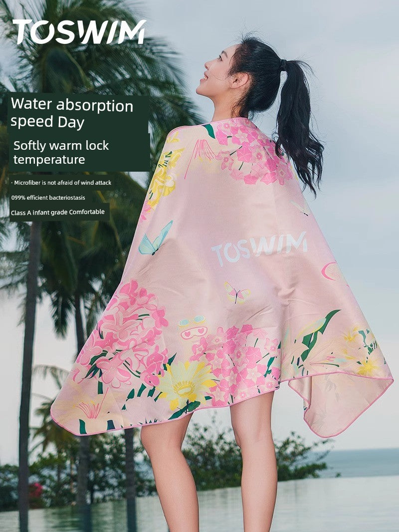 Toswim Quick-Drying Sun Protection by the Sea Fitness Swimming Towel