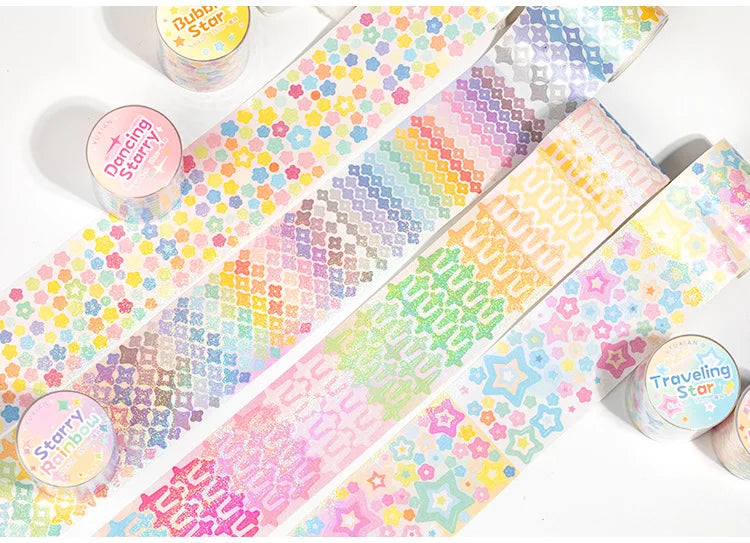 MINKYS Bubble Star Decorative Stickers Tapes Packing Tape Back to School Stationery Accessories Supplies