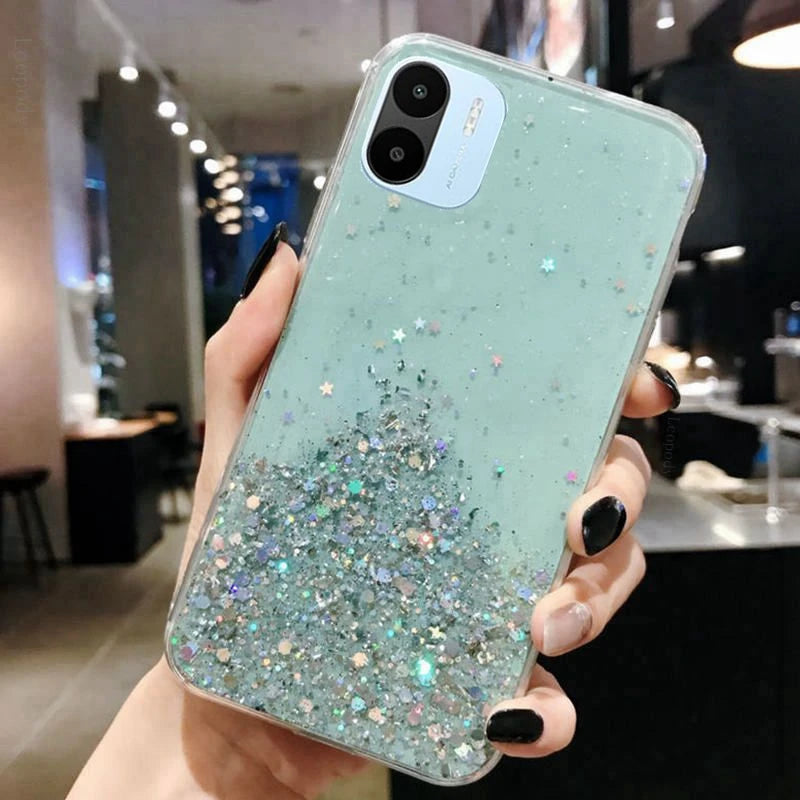 Soft Full Cover For redmi A1 redmiA1 Back cover CAPA Bling Glitter Phone Case For xiaomi redmi A1 A 1 1A