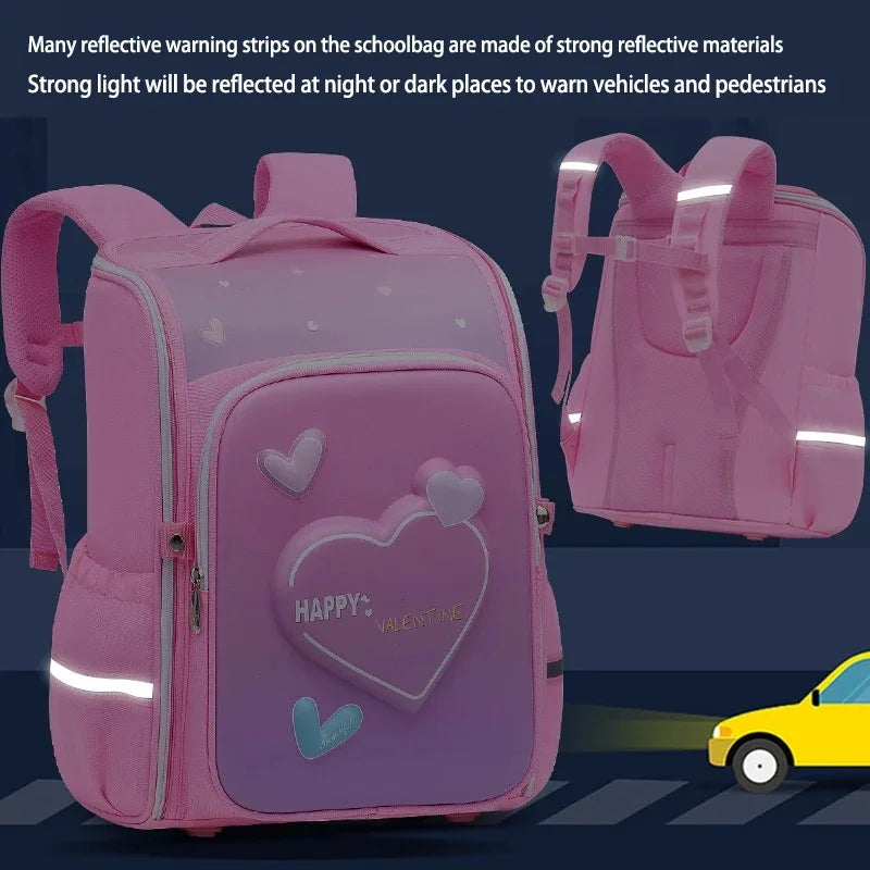 Boy School Backpack with Lunchbox School Child Elementary Student Bags Girls Waterproof Astronaut School Bags Bookbags
