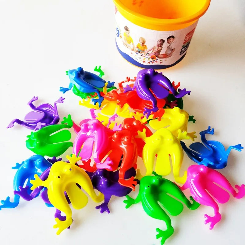 10 Pcs Jumping Frog Bounce Toys For Kids Novelty Assorted Stress Reliever Toys For Children Birthday Gift Party Favor Gifts