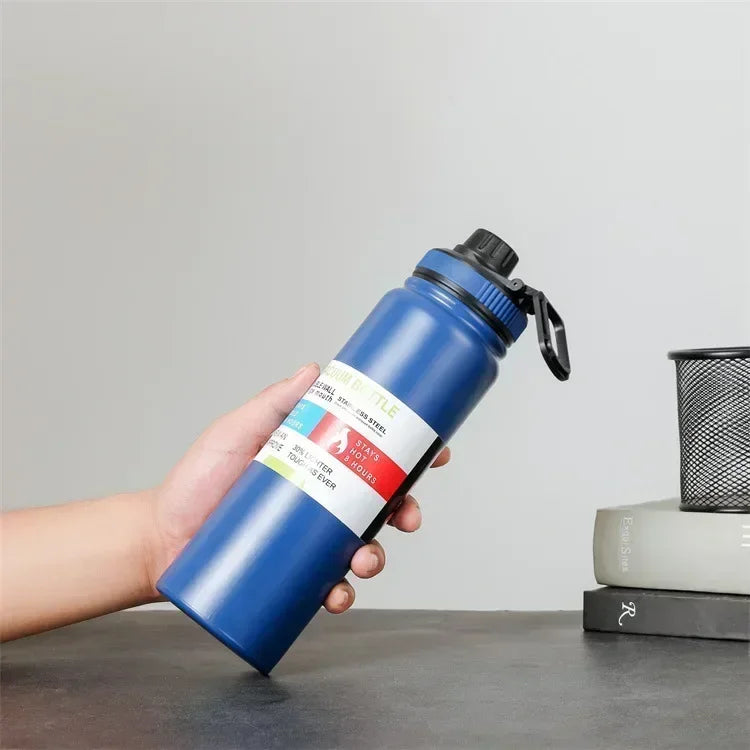 2024 Large Capacity Sports Water Bottle Portable Travel Car Water Cup Stainless Steel Space Kettle Thermos Flask