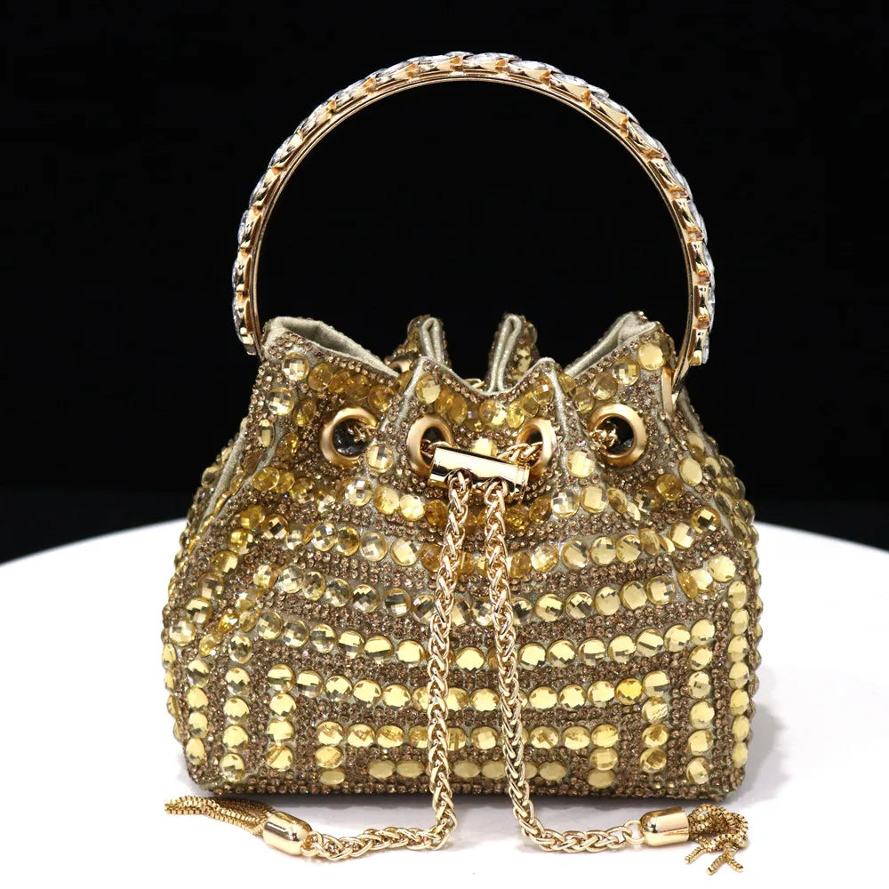 Venus Chan Talons Hauts pour Dame 2023 Designer De Luxe Couleur Verte Plein Diamant Bout Pointu Chaussures De Mariage Et Sac Ensemble pour la Fête