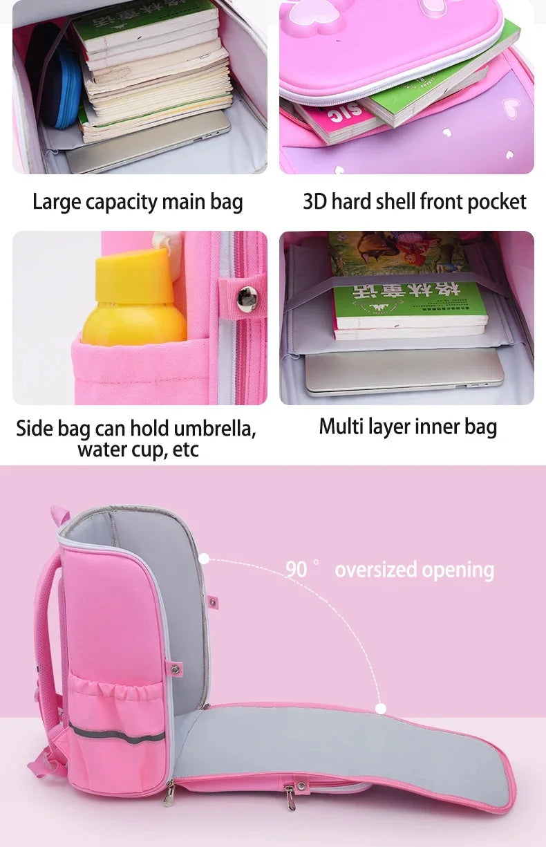 Boy School Backpack with Lunchbox School Child Elementary Student Bags Girls Waterproof Astronaut School Bags Bookbags