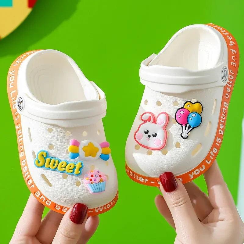 Summer Children Garden Clogs Shoes Boys&Girls Beach Sandal Kids Lightweight Breathable Cute Cartoon Slip Baby Slippers