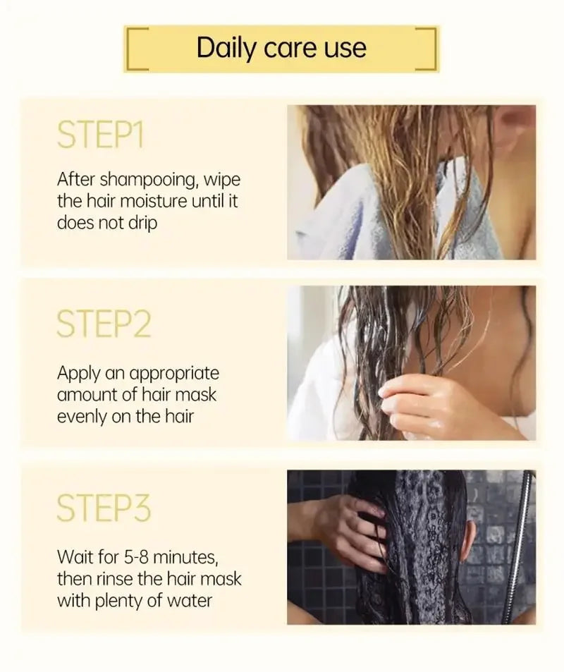 Keratin Hair Mask Magical 5 Second Repair Damage Frizzy Soft Smooth Shiny Hair Deep Moisturize Hair Treat Repair Hair Care Mask
