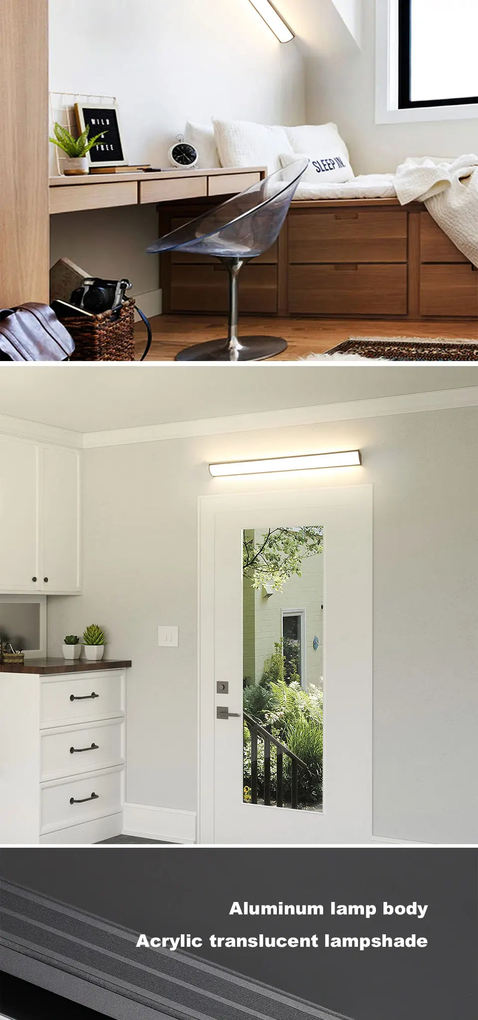 2/1 PCS Led Waterproof Wall Lamp IP65 Outdoor Long Strip Light APP/Remote Control Garden Decoration External Wall Lamps 85V-265V