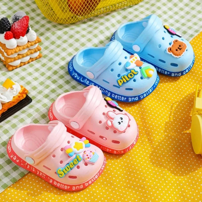 Summer Children Garden Clogs Shoes Boys&Girls Beach Sandal Kids Lightweight Breathable Cute Cartoon Slip Baby Slippers